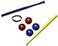 WIFFLE Wiffle Ball Bat Bundle Limited Edition Official Yellow and Official Blue Bat 2 Red and 2 Blue Wiffle Balls Bundle with Bonus Dare to Soar Wristband by AweStar Eagle