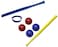 WIFFLE Wiffle Ball Bat Bundle Limited Edition Official Yellow and Official Blue Bat 2 Red and 2 Blue Wiffle Balls Bundle with Bonus Dare to Soar Wristband by AweStar Eagle