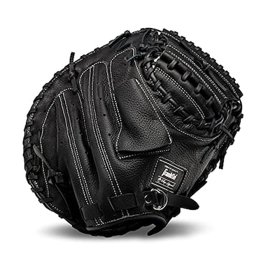 Franklin Sports CTZ5000 Baseball Fielding Glove Black Leather Cowhide Glove 335 HalfMoon Web for Catchers