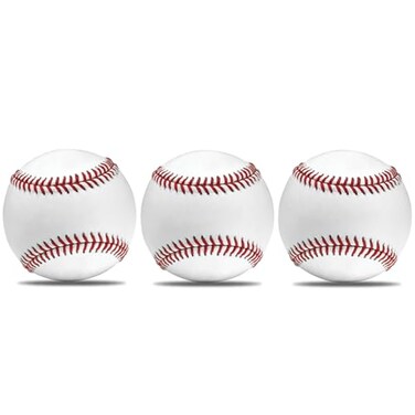 KRTOYUST Baseball BallOfficial Size BaseballsComposite High Performance Leather 9 Baseball Great for Adult Recreational Use Practice Hard Ball 3 Balls
