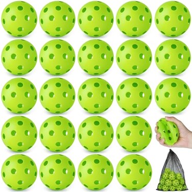 Coopay 24 Pack Baseball Practice Balls Plastic Training Balls Lightweight Hollow Softballs with a Drawstring Bag for Hitting Baseball Training Indoor Outdoor Use Green