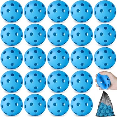 Coopay 24 Pack Baseball Practice Balls Plastic Training Balls Lightweight Hollow Softballs for Hitting Baseball Training Indoor Outdoor Use Blue