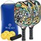 T TICCI Pickleball Paddles Set of 2 USAPA Approved Fiberglass Pickleball Set with 4 Balls Carry Bag Lightweight Rackets for Beginners Adults