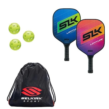 Selkirk Sport Selkirk SLK Latitude Pickleball Bundle 2 Paddles 3 Balls and 1 Bag Graphite Pickleball Paddle Features G4 Graphite Face with Polymer RevCore Pickleball Rackets Designed in USA