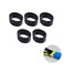 Slybar 5Pcs Tennis Racket Handle Rubber Ring Stretchy Tennis Racquet Band Overgrips YellowRedBlluePinkBlack Black