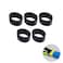 Slybar 5Pcs Tennis Racket Handle Rubber Ring Stretchy Tennis Racquet Band Overgrips YellowRedBlluePinkBlack Black
