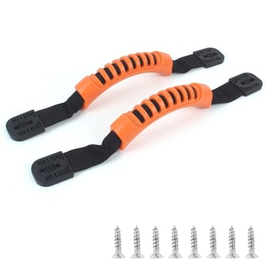 ORLANG 2 Pcs Kayak Carry Handles 2Hole Kayak Replacement Handles with Screws Canoe Boat Side Mount Carry Handle Boat Carry Handle Replacement Suitable for Kayaks Luggage Suitcase Orange