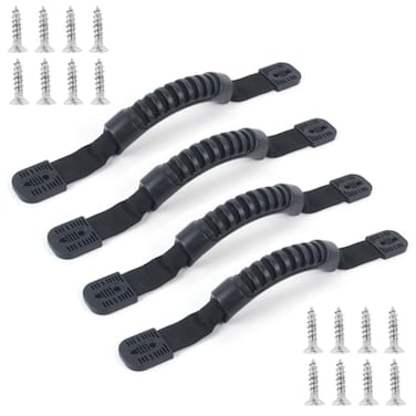 ORLANG 4 Pcs Kayak Carry Handles 2Hole Kayak Replacement Handles with Screws Canoe Boat Side Mount Carry Handle Boat Carry Handle Replacement Suitable for Kayaks Luggage Suitcase Black