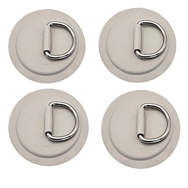 SONGZHIHAO 4 Pieces Gray PadPatch D Rings for PVC Inflatable Boat Canoe Raft Stainless Steel DRing Dinghy Kayak Surfboard Paddle BoardGray
