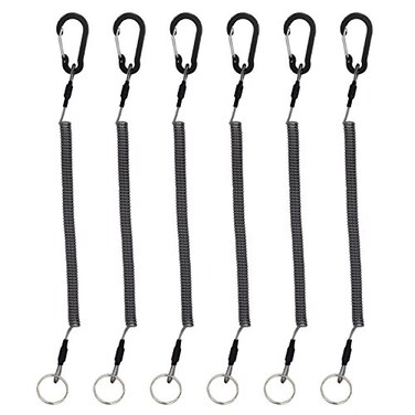 Lix&Rix LixRix Coiled Fishing Tools Lanyard Retractable Safty Tethers for Pliers Knife Flashlight Kayak Paddle Leash Keys Rope6 pcs