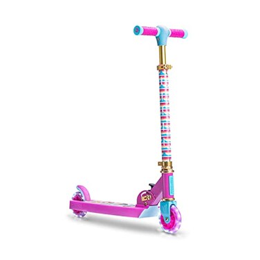 Jetson Disney Princess Kick Scooter Foldable with Light Up Wheels Adjustable Handlebar Height Pink