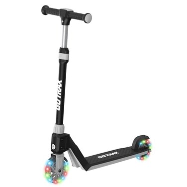 Gotrax K03 Kick Scooter for Kids 5 LED Lighted Wheels and Adjustable Handlebars Lightweight Design and AntiSlip Deck Max Load 110 Lbs Kids Scooter for Boys Girls Ages 3 Black