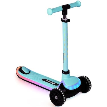 Rahmory Kids Scooter for Boys Girls Ages 38 3 Wheel Light Up Toddler Kick Scooter with 20 Dynamic LED Modes Foldable Adjustable Height Extra Wide Deck Lean to Steer Outdoor Toy Gift