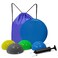 biguphate Wobble Cushion Set for Core Body Balance Training Wiggle Disc Plus 4 Hedgehog Balance Pods and Pump Inflatable Stepping Pads for AdultsBlue