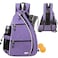 Sucipi Pickleball Bag Mens Womens Pickleball Backpack Adjustable Sling Bag wFence HookLarge CapacitySafety PocketPurple