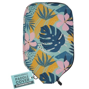 Palms-O-Aces PalmsOAces Elongated Pickleball Paddle Cover Canvas Padded Pickleball Paddles Sleeve with Zipper Lightweight Protective Paddle Case for Paddles Paddle Cover Accessory Mod Tropics