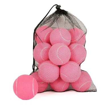 MRYCZ FYRHD 12 Pack Tennis Balls Advanced Pressureless Balls Pet Dog Playing Balls Practice Balls with Mesh Bag and Shock Absorbers for Transport and Beginner Training