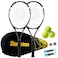 Senston Tennis Racket for Adults 2 Pack Tennis Racket Set Professional 27 inch Tennis Racquet Set Black