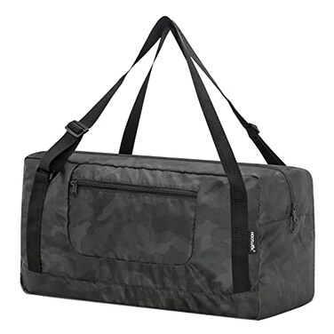 HOLYLUCK Foldable Travel Duffel Bag For Women Men Luggage Great for Gym midnight camo