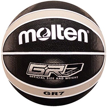 Molten Premium 12 Panel Design Rubber Basketball BlackSilver Size 7