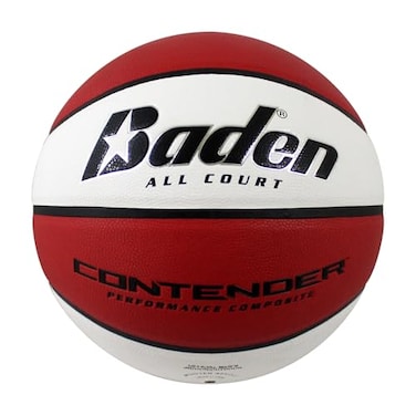 Baden Contender Composite Basketball Durable Intermediate Basketball for IndoorOutdoor Play RedWhite 285Inch