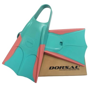 DORSAL Bodyboard Bodysurfing Floating Swimfins Flippers PinkGreen Small Mens US Size 7 8