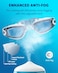 Aegend Swim Goggles Swimming Goggles No Leaking Full Protection Adult Men Women Youth Lightwhite Gray