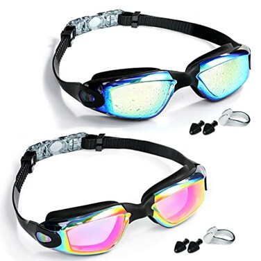 EWPJDK Swim Goggles 2 Pack Swimming Goggles Anti Fog No Leaking For Adult Women Men