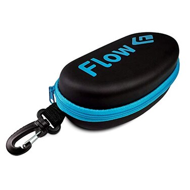 Flow Swim Goggle Case Hard Protective Case for Swimming Goggles With Bag Clip for Backpack Blue