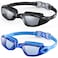Aegend Swim Goggles 2 Pack Flexible Detachable Mirrored Swimming Goggles No Leaking Adult Men Women Youth Black Light Blue