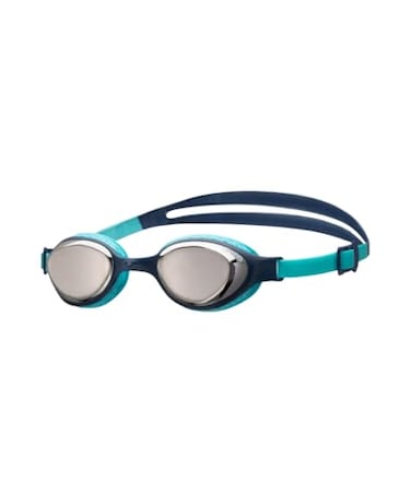 ARENA Unisex Kids Junior Air Mirror Swim Goggles for Swimming Ages 6 to 12 Air Seals AntiFog Coated Lens Adjustable Strap SilverNavyWater