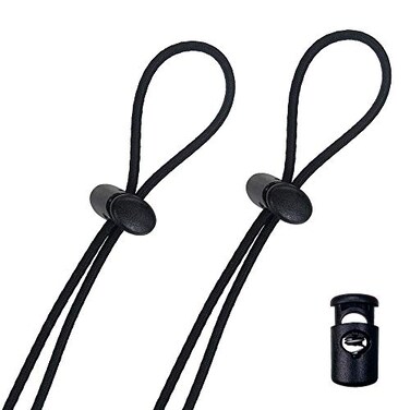 Flow Swim Flow Goggle Strap Kit 2Pack Replacement Bungee Cord Straps for Swim Goggles Solid Black
