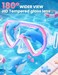 Supertrip Kids Swim Goggles with Nose Cover for Ages 614 Tempered Glass Fabric Strap Swimming Snorkel Mask for Pool Beach