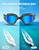 YAKAON Adult Swimming Goggles UV Protection AntiGlare Antifog AntiLeak Silicone Strap ClearPolarized Lenses
