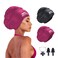 BRDLOCK 2 Pack Extra Large Swim Cap for Long Hair Braids Dreadlocs Waterproof Silicone Swimming Cap Large BlackWindsor Wine