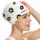 Marsolly Silicone Swim Cap for Women Waterproof Long Hair Swimming Caps with Flower Printed