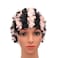 Medifier Lace Vintage Swim Cap Floral Petal Retro Style Bathing Caps for Women Rose Pink and Black