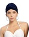 AYILUOBE Pleated Fabric Swimming Cap Women Ladies Long Hair Swim Cap Ear Protecting Bathing Cap Elastic Polyester Turban Swim Hat Shower Cap for Beach Spa Non Waterproof Twisted Beanie Cap Sleep Hat
