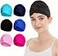 AYILUOBE Pleated Fabric Swimming Cap Women Ladies Long Hair Swim Cap Ear Protecting Bathing Cap Elastic Polyester Turban Swim Hat Shower Cap for Beach Spa Non Waterproof Twisted Beanie Cap Sleep Hat