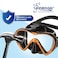 Seavenger Diving Dry Top Snorkel Set with Trek Fin Single Lens Mask and Gear Bag SM Size 45 to 85 GrayClear Red