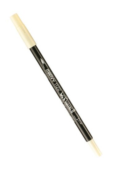 Uchida 1122C42 Marvy Extra Fine Tip Le Plume II Double Ender Marker Pen Cream Yellow