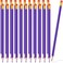 Zhanmai 24 Pieces Purple Pencils with Eraser Pre Sharpened Wooden Erasable HB Checking Pencils with Erasable Tops for Writing Drawing Checking Coloring Tests Grading Map Coloring Editing Office Favors