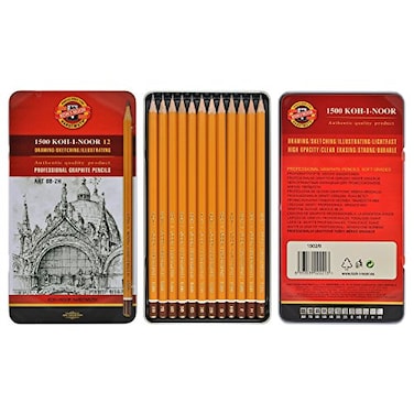 Koh-I-Noor KohINoor Toison dOr Graphite Pencil Artist Set 8B2H Degrees 12 Pencils Per Tin 1 Each FA15021112
