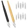 Mozeat Lens 12PCS Comic Pen Nibs Set Oblique Calligraphy Dip Pen Nib Holder with Stainless Steel Replacements for Writing Signing Painting