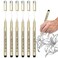 CHARSOCO 01 Micro Pen 6 Pack Black Fine Point Pen with Waterproof Archival Ink 025mm Fineliner Ink Pens for Artist Illustration Sketching Anime Manga Technical Drawing and Scrapbooking
