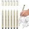 CHARSOCO 01 Micro Pen 6 Pack Black Fine Point Pen with Waterproof Archival Ink 025mm Fineliner Ink Pens for Artist Illustration Sketching Anime Manga Technical Drawing and Scrapbooking