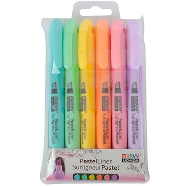 Marvy Uchida 80006P Pastel Liner Pen Set Large Tip Multiple Colors