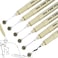 Qionew Micro Fineliner Pens 6 Pack Black Fineliners Multiliner Pen Fine Line Waterproof Ink Set Study Supplies artist illustrations sketches Bible diaries Black Art Pens