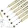 Qionew Micro Fineliner Pens 6 Pack Black Fineliners Multiliner Pen Fine Line Waterproof Ink Set Study Supplies artist illustrations sketches Bible diaries Black Art Pens