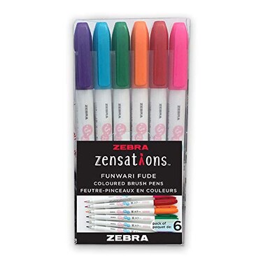 Zebra Pen ZEBRA PEN Brush Point Assorted Colors 6Count Zebra FUNWARI Pen ST 6PKG 6Pack